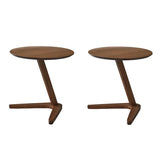Scandinavian Solid Wood End Table Abstract Round Living Room Side Table