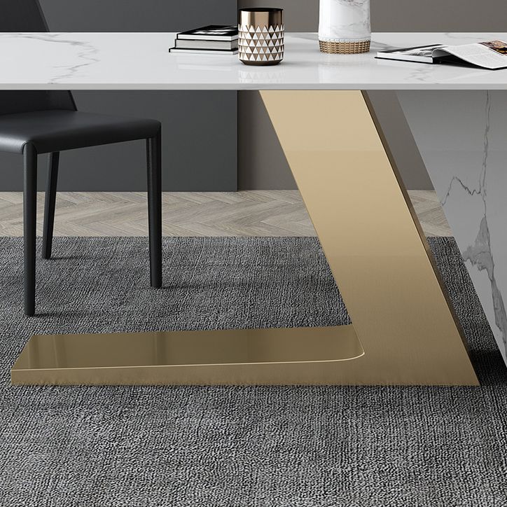 Nordic Sintered Stone Top Dining Set Rectangle 1/3/4/5/6/7 Pieces Dining Table with Chairs Clearhalo 'Dining Room Sets' 'Dining Tables & Seating' 'dining_room_set' 'furn' 'furn_dining_room_set' 'Furniture' 'furniture_dining_room_set' 'Kitchen & Dining Furniture' 1200x1200_2652c087-f391-4262-832a-b7bf1e48f178