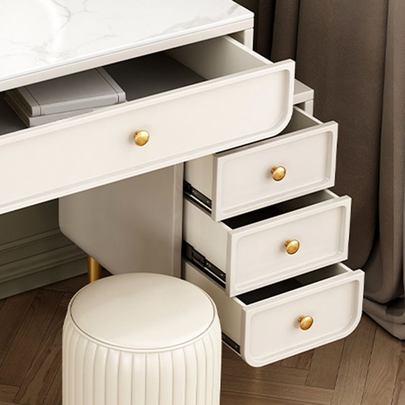 Tavolo da toeletta da top di vanità e sgabelli in ardesia glam