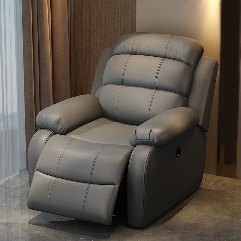 Solid Color Faux Leather Standard Recliner Metal Frame Recliner Chair Clearhalo 'Chairs & Seating' 'furn' 'furn_recliners' 'Furniture' 'Living Room Furniture' 'Recliners' 1200x1200_2653e650-2393-4444-a131-e158eee2dd52