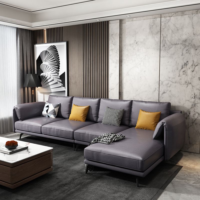 Contemporary Pillow Top Arms Sectional with Pillow Back for 4 People