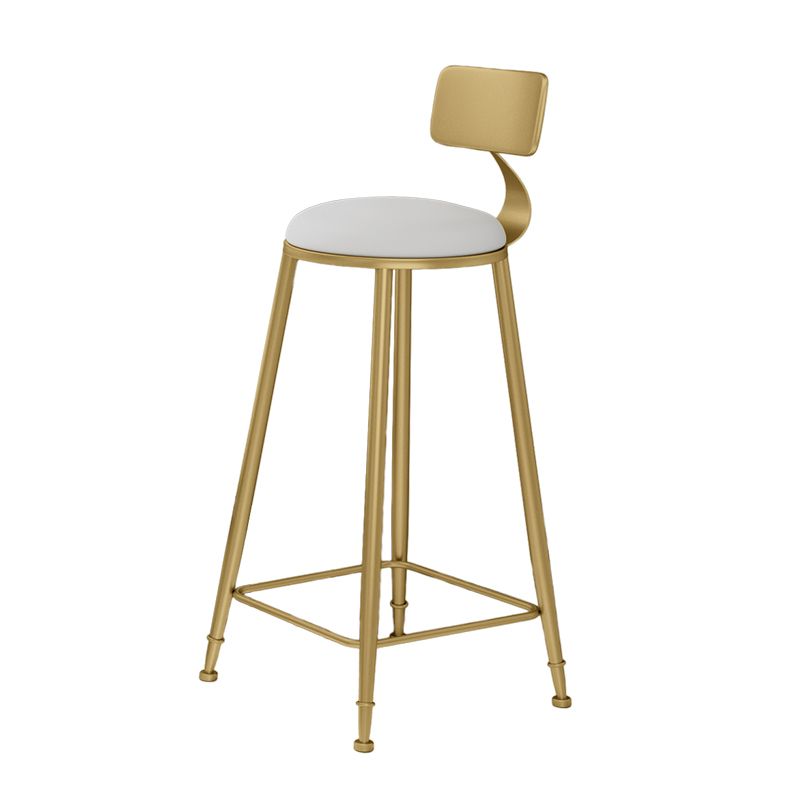 Glam Round Counter-height Stool Leather Footrest Bar Stool with Gold Base Clearhalo 'Bar Furniture' 'Bar Stools' 'bar_stools' 'furn' 'furn_bar_stools' 'Furniture' 'Kitchen & Dining Furniture' 1200x1200_2656c95c-27e3-4b51-b22c-aa99a9fa46a4