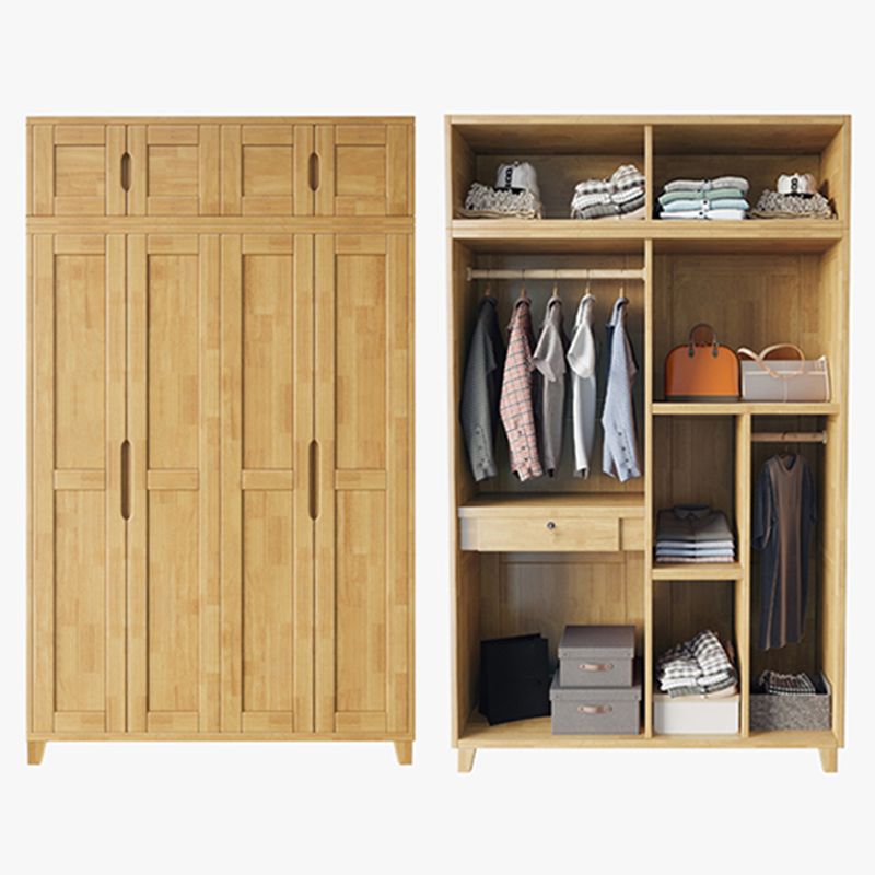 Light Wood Finish Wardrobe Armoire Traditional Wardrobe Cabinet Clearhalo 'Armoires & Wardrobes' 'armoires_wardrobes' 'Bedroom Furniture' 'furn' 'furn_armoires_wardrobes' 'Furniture' 1200x1200_26589553-c17e-438d-b066-5f13b6edf090