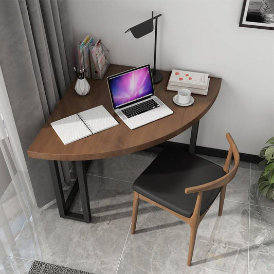 Bureau d'écriture en pin et en métal industriel bureau de bureau en bois marron