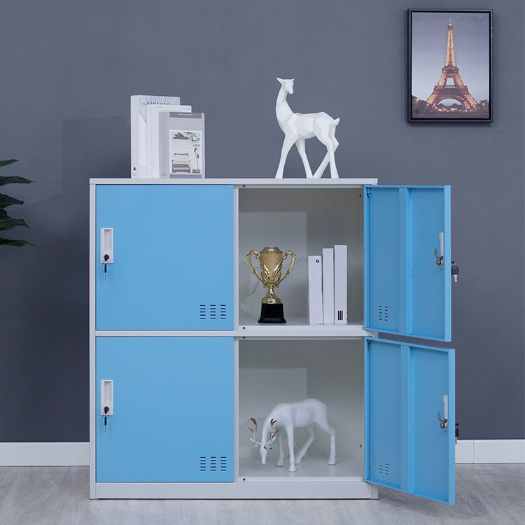Metal Non-Hanging Armoire Modern Storage Cabinet with Hinged Doors Clearhalo 'Armoires & Wardrobes' 'armoires_wardrobes' 'Bedroom Furniture' 'furn' 'furn_armoires_wardrobes' 'Furniture' 1200x1200_265a6c6b-8302-4a77-8d1b-177946a1dbef