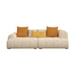 Scandinavian Fabric Stationary Sofa Recessed Arm Sofa with Pillows