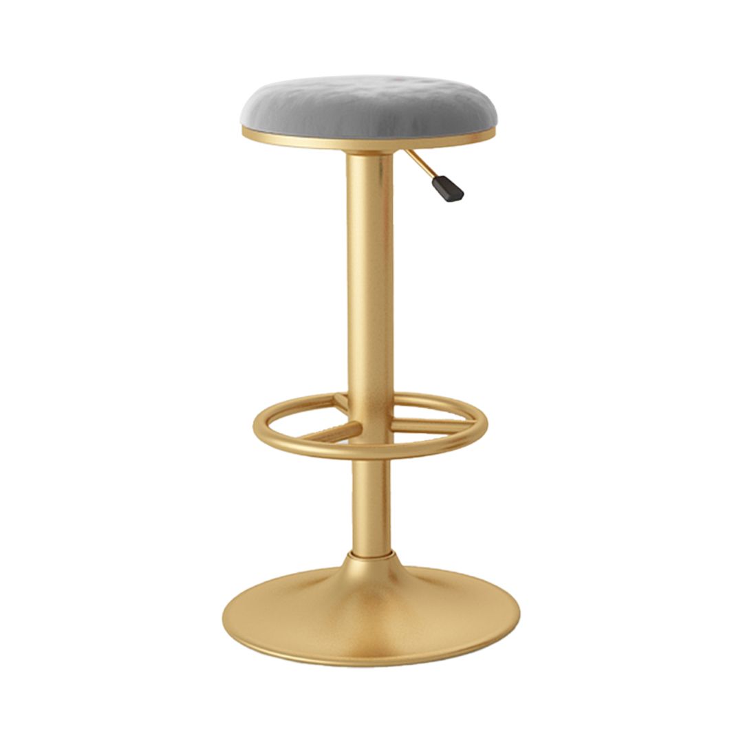 Nordic Glam Liftable Bar Stool Round Counter Bar Stool with Metal Legs Clearhalo 'Bar Furniture' 'Bar Stools' 'bar_stools' 'furn' 'furn_bar_stools' 'Furniture' 'furniture_bar_stools' 'Kitchen & Dining Furniture' 1200x1200_265acd73-b212-41fa-b40a-3173d96cc705