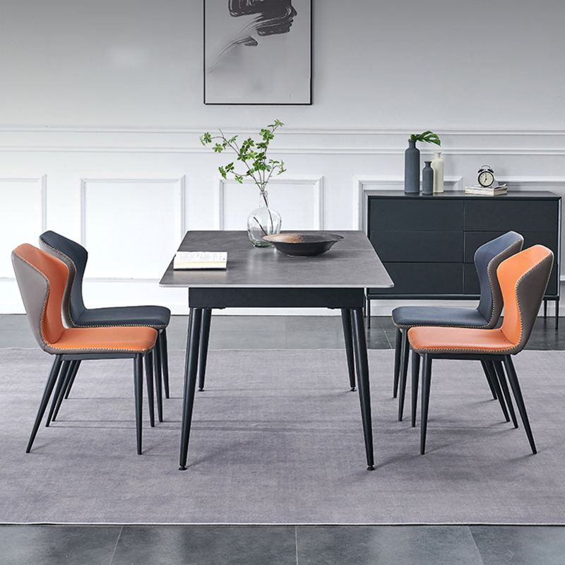 Modern Metal Dining Room Chair Wingback Armless Chair for Restaurant Clearhalo ' kitchen&dining_furn' 'Dining Chairs' 'Dining Tables & Seating' 'dining_chair' 'furn' 'furn_dining_chair' 'Furniture' 'furniture_dining_chair' 'Kitchen & Dining Furniture' 'kitchen' 1200x1200_265b15cd-b9ae-4b1f-bb5d-824880841c75