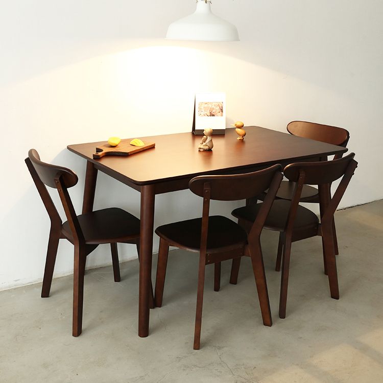 Simplicity Solid Wood Dining Table Rectangle Shape Dining Table with 4 Legs Base Clearhalo ' dining_table' 'Dining Tables & Seating' 'Dining Tables' 'furn' 'furn_dining_table' 'Furniture' 'furniture_dining_table' 'Kitchen & Dining Furniture' 'kitchen&dining_furn' 'kitchen' 'kitchen_dining_table' 1200x1200_265cc071-9935-4da7-a714-065d12b53951