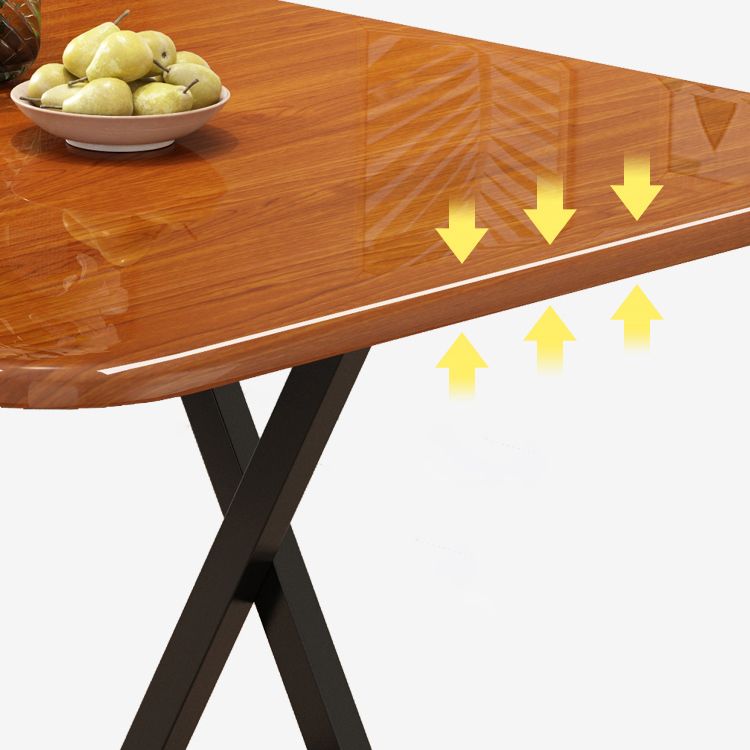 Modern Folding Wood Top Dining Table with Metal Leg for Living Room Clearhalo 'Dining Tables & Seating' 'Dining Tables' 'dining_table' 'furn' 'furn_dining_table' 'Furniture' 'Kitchen & Dining Furniture' 1200x1200_265cddfb-d119-459c-90d8-42cc40c800a7