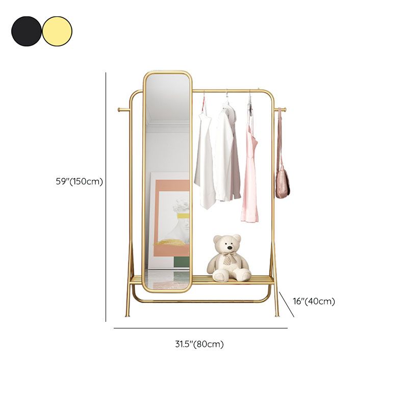 Glamargtrack Metall gerahmt Hanging Rail Regal Eingangshalle mit Spiegel