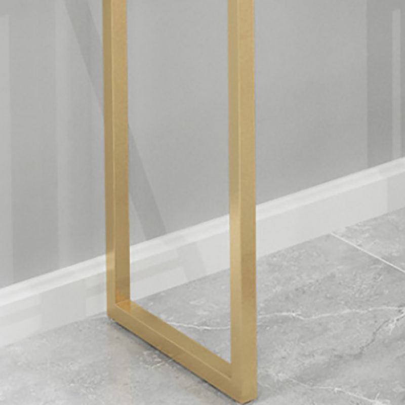 Mesa de mostrador de barra de piedra Glam, mesa de mostrador de barra rectangular con patas de metal para cocina