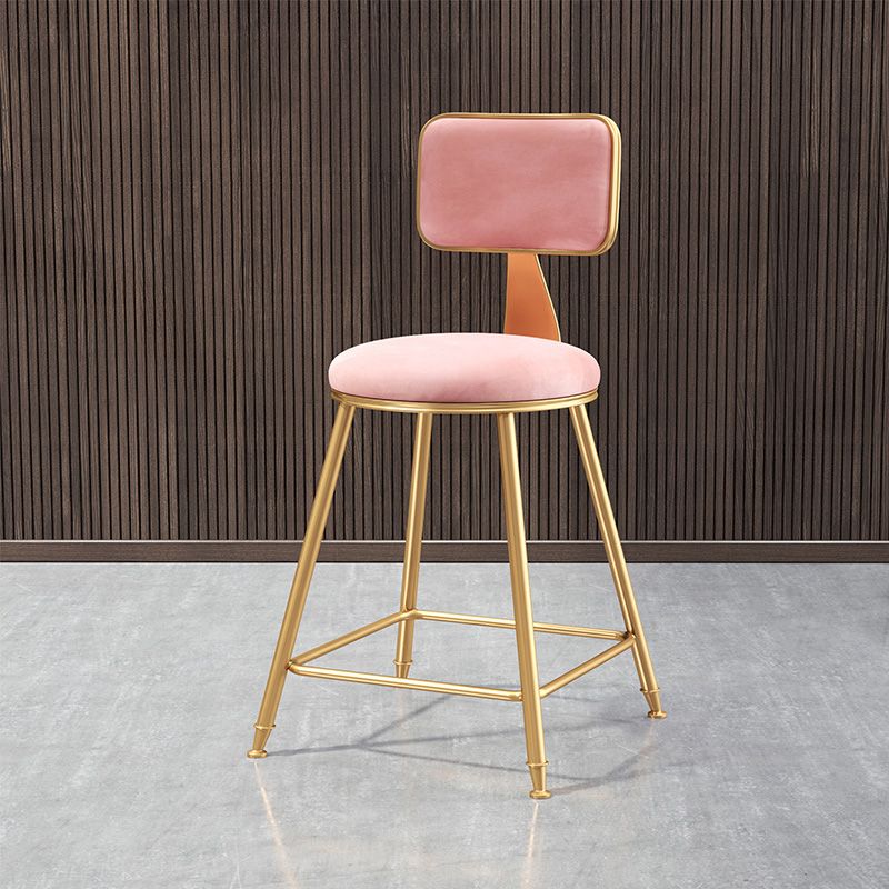 Glam Round Counter Bar Stool Upholstered Backrest Bar Stool with Footrest Clearhalo 'Bar Furniture' 'Bar Stools' 'bar_stools' 'furn' 'furn_bar_stools' 'furniture_bar_stools' 'Kitchen & Dining Furniture' 'kitchen&dining_furn' 'kitchen' 'kitchen_furn' Furniture' 1200x1200_2660566a-343d-4e0a-941e-35450b29f92f