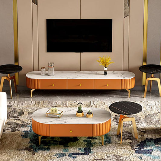 Tavolino da tavolino in metallo a 4 gambe incluso tavolo da cocktail ovale