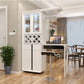 Contemporary Bar Stool and Table Set 2/3 Pieces White Rectangular