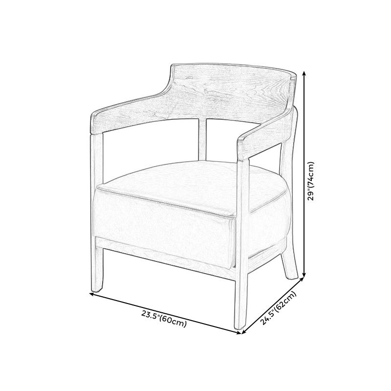 Solid Color Living Room Arms Included Basic Four Leg Square Arms Accent Chair