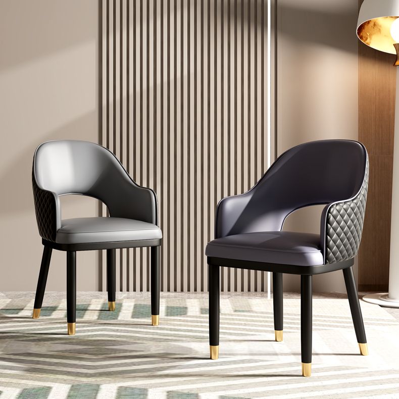 Modern Style Arm Chair Leather Open Back Indoor Dining Chair Clearhalo 'Dining Chairs' 'Dining Tables & Seating' 'dining_chair' 'furn' 'furn_dining_chair' 'Furniture' 'furniture_dining_chair' 'Kitchen & Dining Furniture' 1200x1200_26647fd6-f5b1-4311-aac5-906b154ba4ef