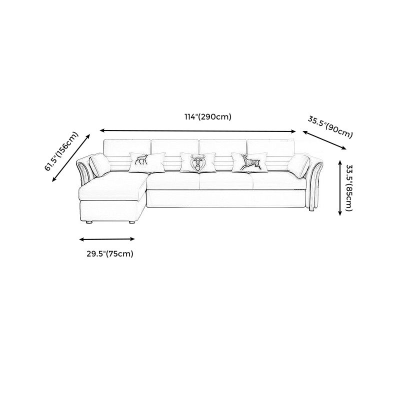 Cotton Blend and Faux Leather Convertible Sectionals Sofas with Storage in Yellow Clearhalo 'furn' 'furn_sectionals' 'Furniture' 'furniture_sectionals' 'kitchen' 'kitchen_sectionals' 'Living Room Furniture' 'Sectionals' 1200x1200_26683a53-c7cd-44bb-8728-98262b0c5db0