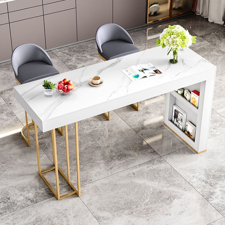 Modern Sintered Stone Table Dining Bar Counter Table for Kitchen with Metal Legs Clearhalo 'Bar Furniture' 'Bar Tables' 'bar_tables' 'furn' 'furn_bar_tables' 'Furniture' 'furniture_bar_tables' 'Kitchen & Dining Furniture' 1200x1200_2668665a-a478-4d49-8145-18caf67ffbb4