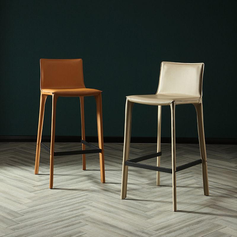 Coffee Shop Leather Bar Stool Rectangular Footrest Low Back Counter Height Stool, 1 Piece Clearhalo 'Bar Furniture' 'Bar Stools' 'bar_stools' 'furn' 'furn_bar_stools' 'furniture_bar_stools' 'Kitchen & Dining Furniture' 'kitchen&dining_furn' 'kitchen' 'kitchen_furn' Furniture' 1200x1200_2668a13b-9260-4fec-8fc6-3a11575d47f0