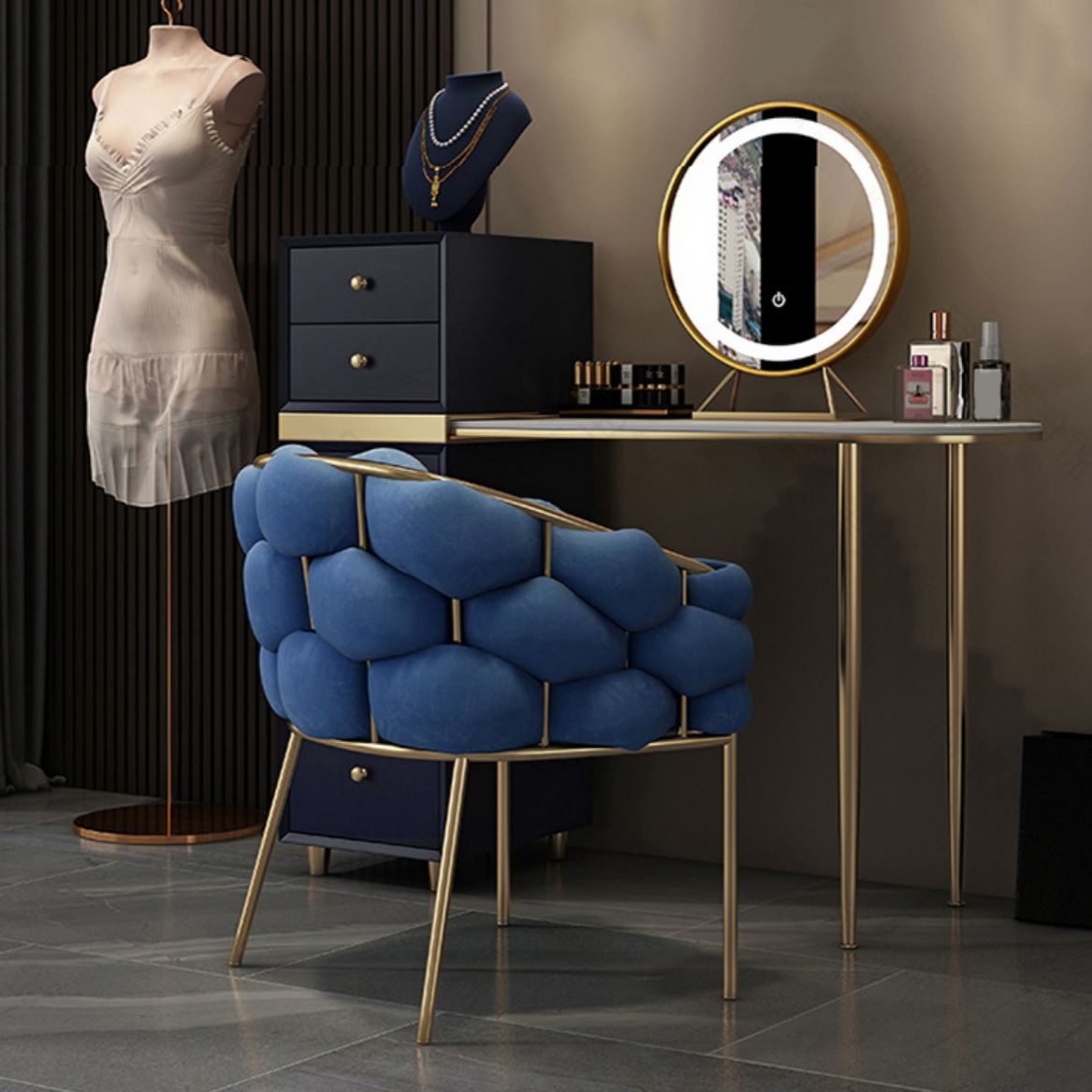 Chaise de salle à manger en velours glamour