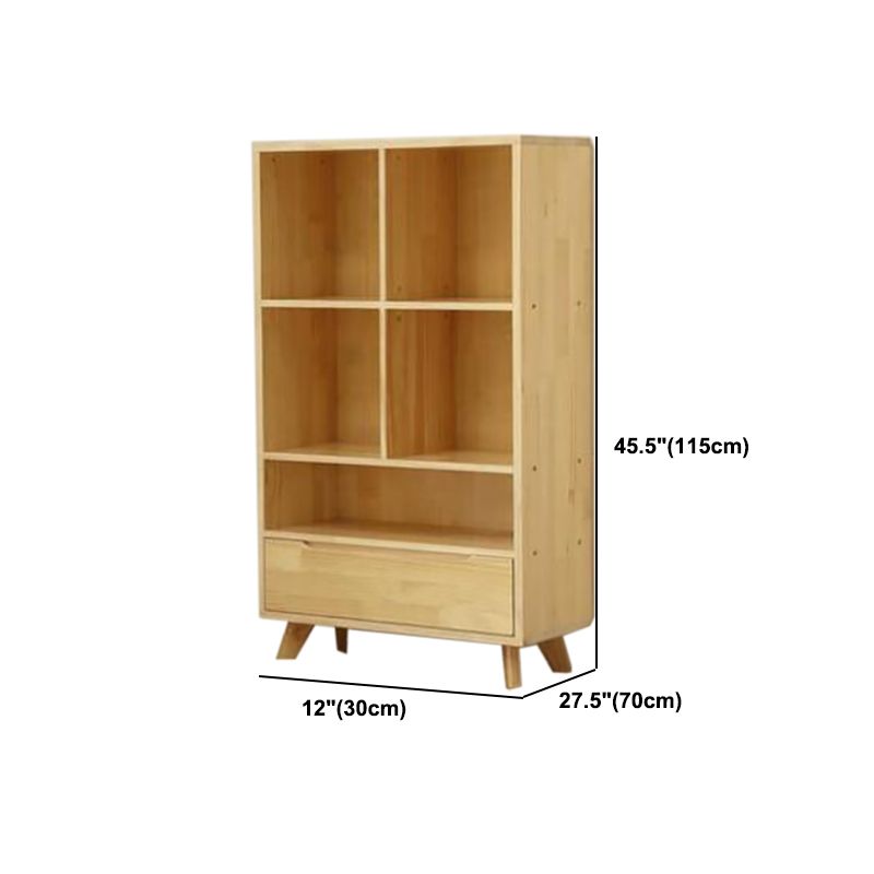 Contemporary Style Wooden Bookcase Vertical Closed Back Bookshelf