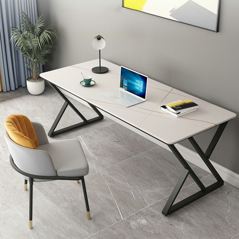 Rectangle Minimalist Dining Table White Tone Fixed Table of Sintered Stone Clearhalo ' dining_table' 'Dining Tables & Seating' 'Dining Tables' 'furn' 'furn_dining_table' 'Furniture' 'furniture_dining_table' 'Kitchen & Dining Furniture' 'kitchen&dining_furn' 'kitchen' 'kitchen_dining_table' 1200x1200_266c676a-f8c2-49ea-967b-85a5c698f0de