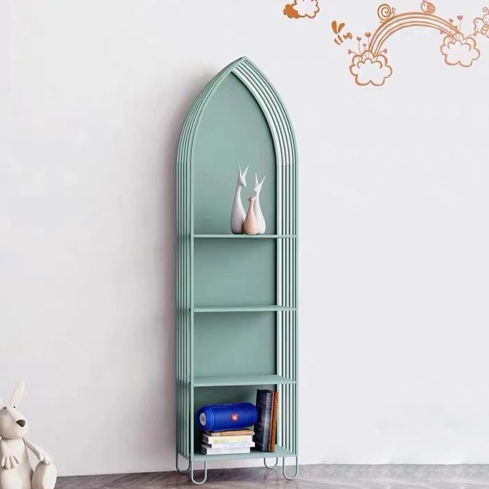 Modern Metal Bookcase Standard Closed Back Vertical Bookshelf for Home