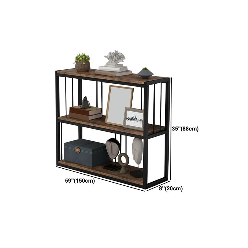 Console del pavimento del pavimento del rettangolo moderno con console in legno massiccio di metà secolo