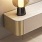 Glam – meuble TV en marbre blanc, Console de rangement fermée, support multimédia TV pour salon