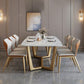 Nordic Glam Rectangle Sintered Stone Table Set 1/2/5/6/7 Pieces Dining Set