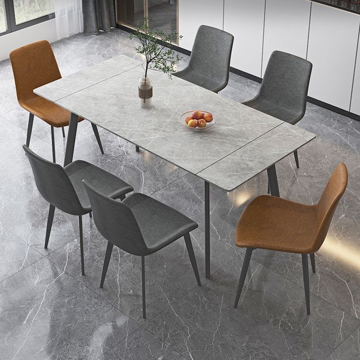 Tavolo da pranzo industriale con estensione fogliare tavolo da pranzo a base di metallo nero