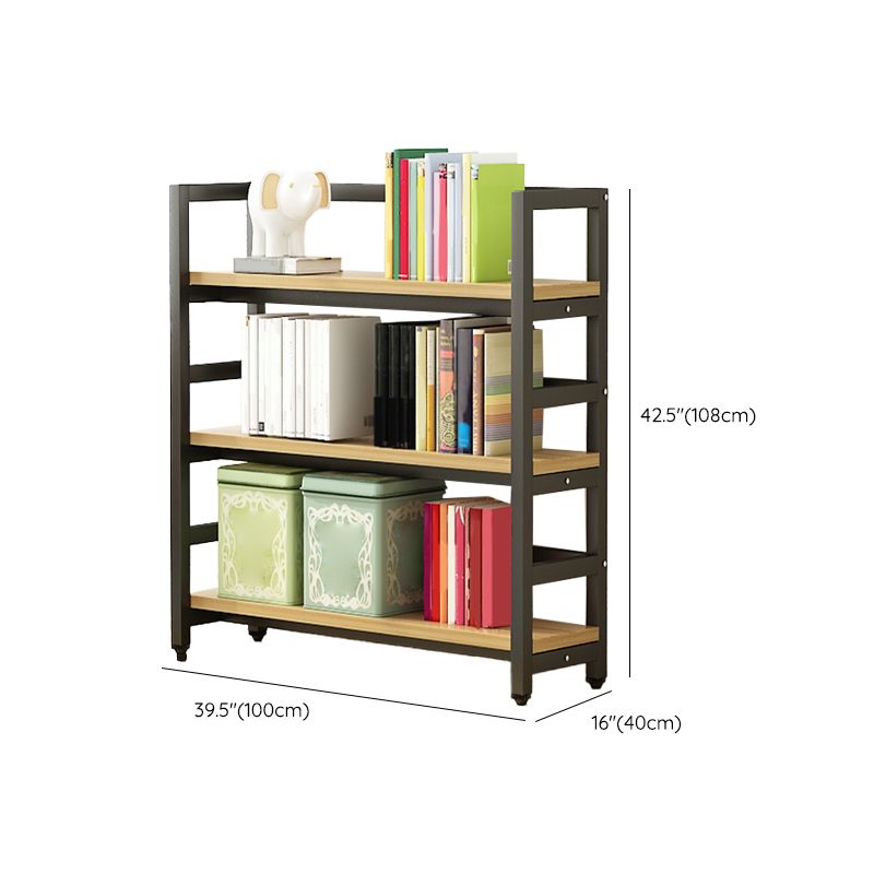 Modern Black Open Back Shelf Bookkast planken opgenomen voor thuiskantoor