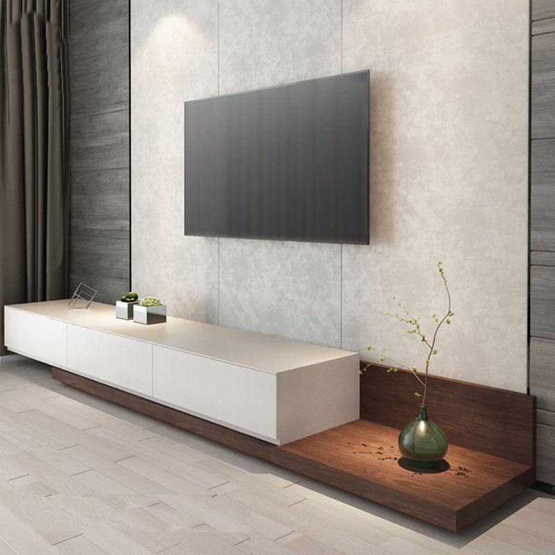 Stand de TV TV de 3 cortavimentación de madera ajustable de madera, 16.5 "D x 11.5" H