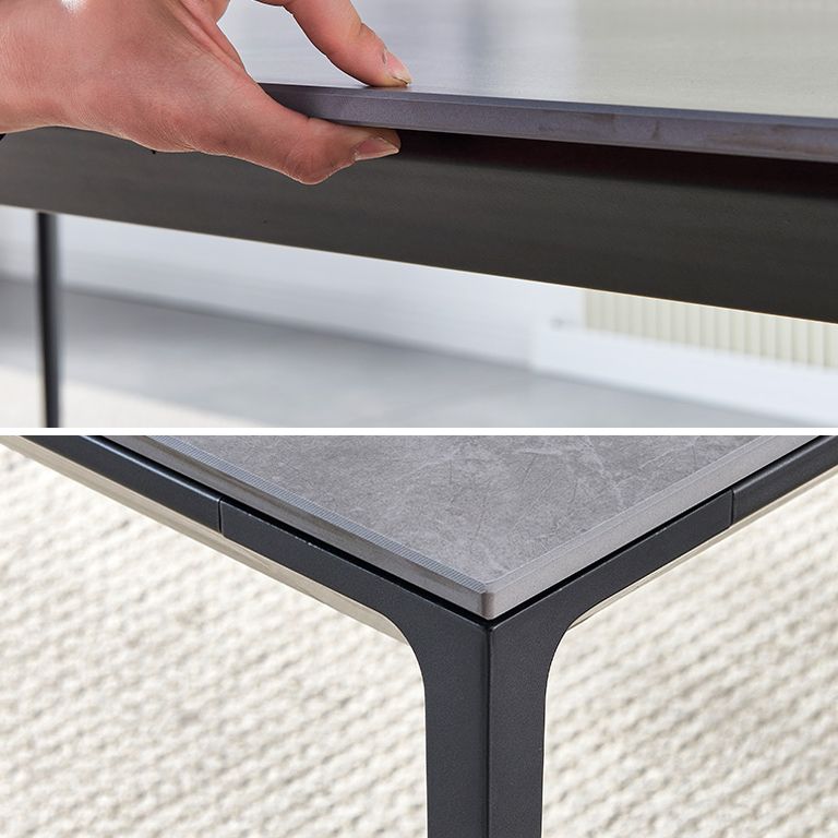 Contemporary Sintered Stone Top Dining Table Set of Rectangle Shape Formal Dinette Set Clearhalo 'Dining Room Sets' 'Dining Tables & Seating' 'dining_room_set' 'furn' 'furn_dining_room_set' 'Furniture' 'furniture_dining_room_set' 'Kitchen & Dining Furniture' 'kitchen&dining_furn' 'kitchen' 1200x1200_2671f32f-b820-4a9a-a6dd-80bdd2dcc33e