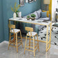 Glam Style Bar Table Artificial Marble Pub Table with Pedal for Dining Room Clearhalo 'Bar Furniture' 'Bar Tables' 'bar_tables' 'furn' 'furn_bar_tables' 'Furniture' 'furniture_bar_tables' 'Kitchen & Dining Furniture' 1200x1200_2672760b-f59d-43b7-b5b1-58371c1ecfdd