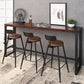 Pine Wood Bar Table Industrial Rectangle Bar Dining Table with Black Trestle Base Clearhalo 'Bar Furniture' 'Bar Tables' 'bar_tables' 'furn' 'furn_bar_tables' 'Furniture' 'furniture_bar_tables' 'Kitchen & Dining Furniture' 1200x1200_26733534-1b13-469a-aa60-c8061179d945