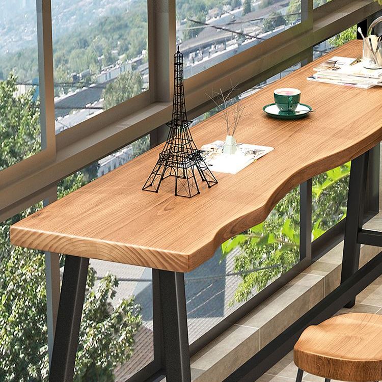 1/4 Pieces Industrial Iron Bar Table Set Rectangle Pine Wood Bistro Set with Footrest Clearhalo 'Bar Furniture' 'furn' 'furn_home_bar_bar_sets' 'Furniture' 'Home Bars & Bar Sets' 'home_bar_bar_sets' 'Kitchen & Dining Furniture' 1200x1200_2673aed3-69d0-4ed7-92b0-0a7acbc6bac0