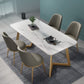 Nordic Glam Style 1/4/5 Pieces Dining Sintered Stone Dining Table Set with Metal Legs Clearhalo 'Dining Room Sets' 'Dining Tables & Seating' 'dining_room_set' 'furn' 'furn_dining_room_set' 'Furniture' 'furniture_dining_room_set' 'Kitchen & Dining Furniture' 'kitchen&dining_furn' 'kitchen' 1200x1200_2674639d-390f-46d8-b178-34a0edbe877b