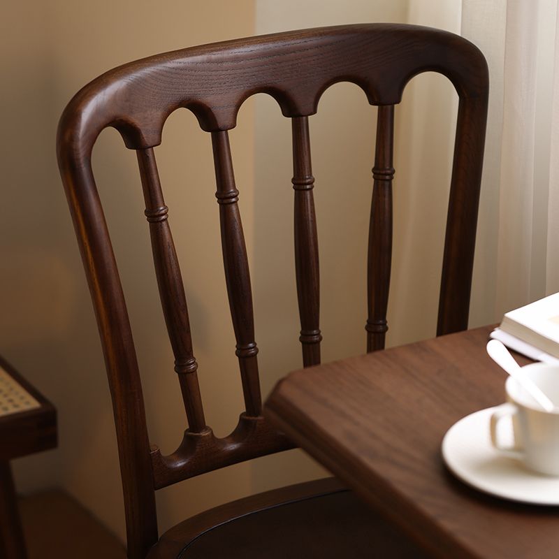 Moderne stijl eetkamerstoel massief houten lat achterzijde stoel voor eetkamer