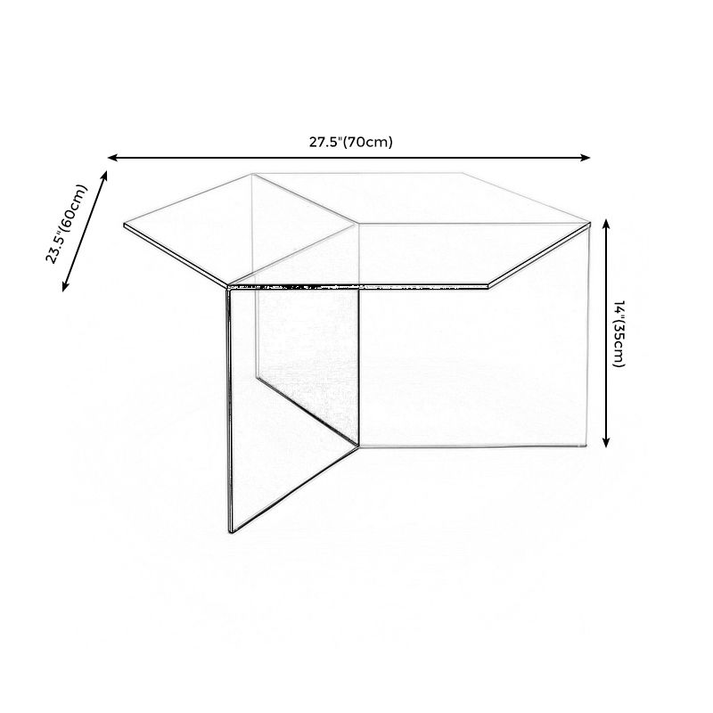 1 Single Modern Plastic Coffee Table with Three Legs for Living Room