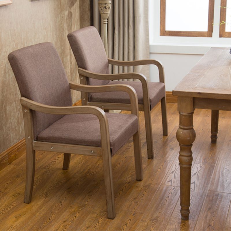 Contemporary Home Arm Chair Solid Back Upholstered Wood Dining Room Chair Clearhalo ' kitchen&dining_furn' 'Dining Chairs' 'Dining Tables & Seating' 'dining_chair' 'furn' 'furn_dining_chair' 'Furniture' 'furniture_dining_chair' 'Kitchen & Dining Furniture' 'kitchen' 1200x1200_2676e14f-70de-4f9b-967f-093767f51d73