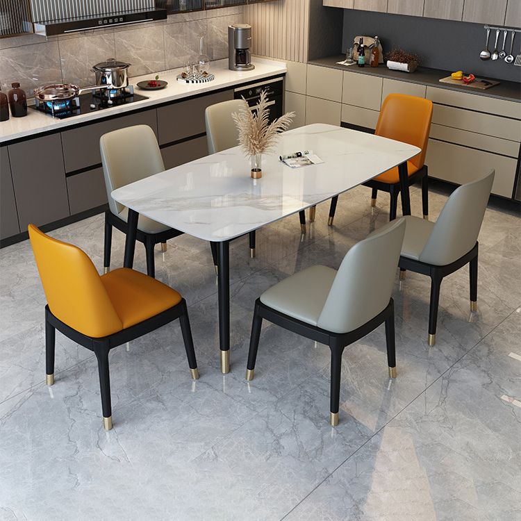 Traditional Luxury Rectangle Dining Table Solid Wood Black Frame 4 Legs Dining Table Clearhalo 'Dining Tables & Seating' 'Dining Tables' 'dining_table' 'furn' 'furn_dining_table' 'Furniture' 'furniture_dining_table' 'Kitchen & Dining Furniture' 'kitchen' 'kitchen_dining_table' 1200x1200_26787427-10af-4423-8af8-bd751b0955a8