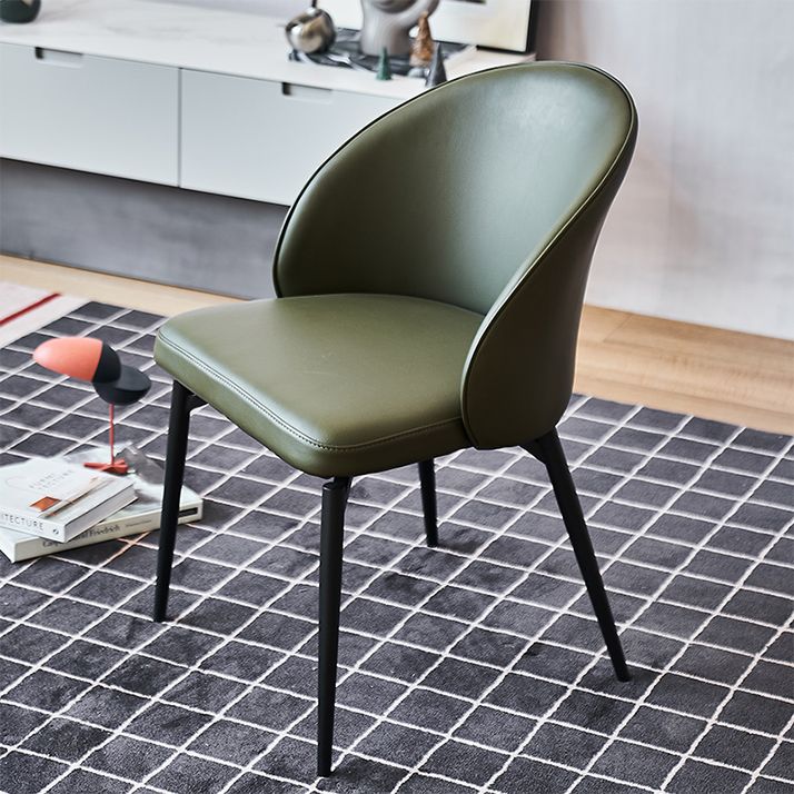 Solid Back Armless Chair Industrial Design PU Leather Dining Chairs Clearhalo 'Dining Chairs' 'Dining Tables & Seating' 'dining_chair' 'furn' 'furn_dining_chair' 'Furniture' 'Kitchen & Dining Furniture' 1200x1200_267880a0-be7e-4977-9baa-f65ad44be4cd