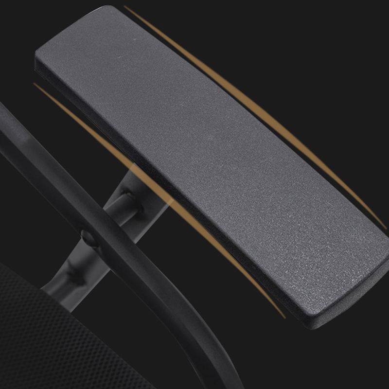 Chaise de bureau contemporaine noire à bras fixes et dossier moyen