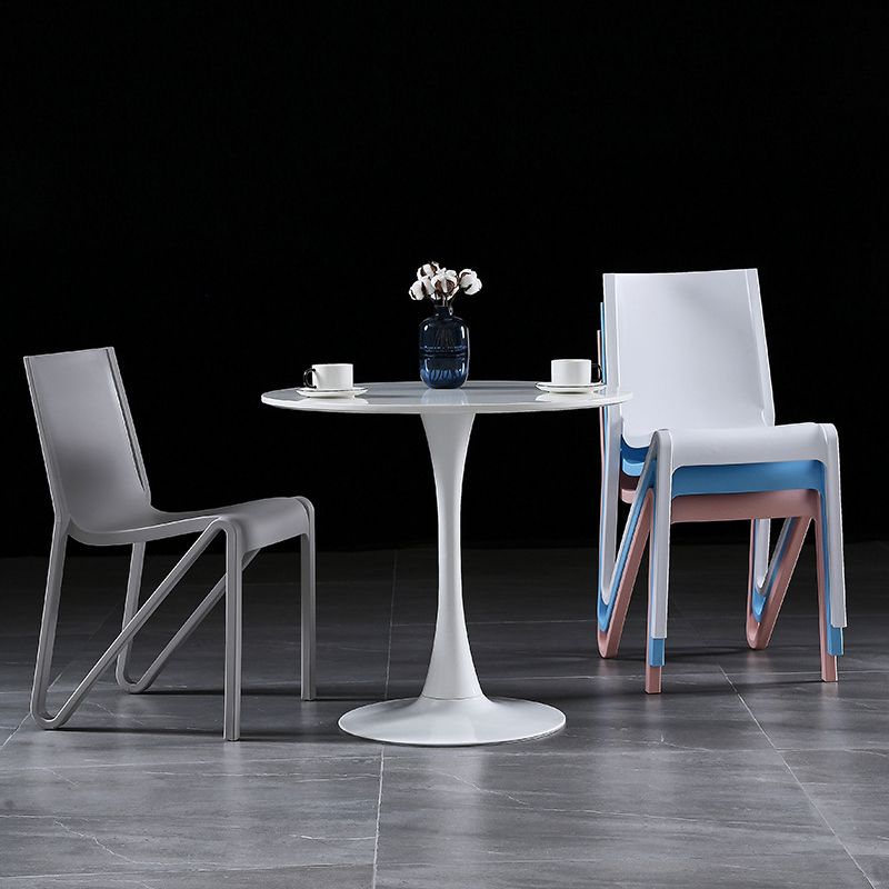 Scandinavian Home Side Chair Solid Back Plastic Multicolor Dining Room Chair Clearhalo ' kitchen&dining_furn' 'Dining Chairs' 'Dining Tables & Seating' 'dining_chair' 'furn' 'furn_dining_chair' 'Furniture' 'furniture_dining_chair' 'Kitchen & Dining Furniture' 'kitchen' 1200x1200_267a3ac4-9a64-42b4-beb5-9ee883a38dc9