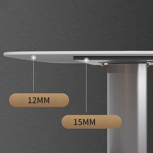 Modern Style Dining Table Sintered Stone Rectangle Table with Stainless Steel Base