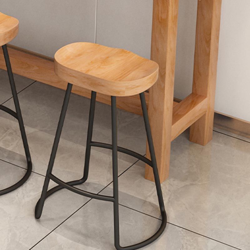 Solid Wood Trestle Cocktail Bar Table Modern Footrest Pub Height Dining Table in Natural Clearhalo 'Bar Furniture' 'Bar Tables' 'bar_tables' 'furn' 'furn_bar_tables' 'Furniture' 'Kitchen & Dining Furniture' 1200x1200_267b8fbf-ba0d-4091-9f12-21b256fc7449