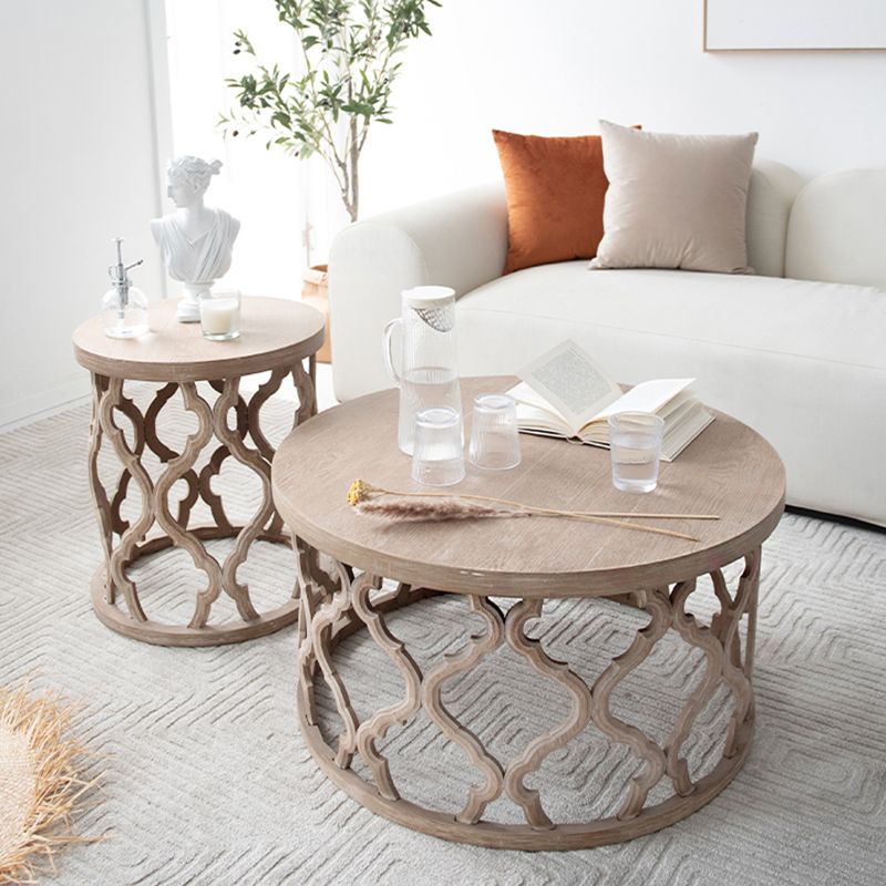 Rustic Style Antique Pedestal Coffee Table Round Wood Cocktail Table Clearhalo 'Coffee & Accent Tables' 'Coffee Tables' 'coffee_tables' 'furn' 'furn_coffee_tables' 'Furniture' 'furniture_coffee_tables' 'Living Room Furniture' 1200x1200_267bfbe3-1870-43b0-8307-d4c869c8707b