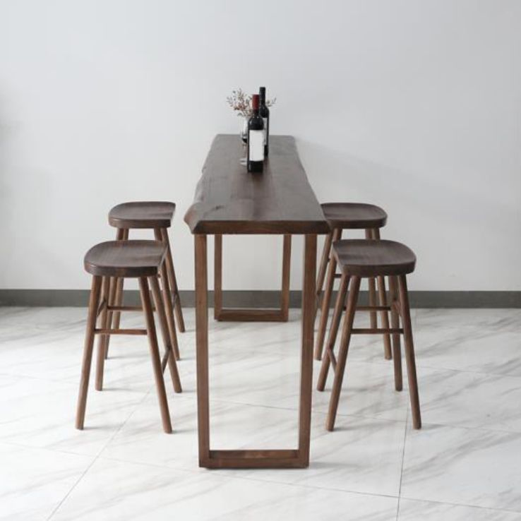 Contemporary Rectangle Pub Table Set 1/4/5 Pcs Bar Table with Wooden Stools Clearhalo 'Bar Furniture' 'furn' 'furn_home_bar_bar_sets' 'Furniture' 'Home Bars & Bar Sets' 'home_bar_bar_sets' 'Kitchen & Dining Furniture' 1200x1200_267d00e9-414e-475d-8d9d-c0ca9e8042aa
